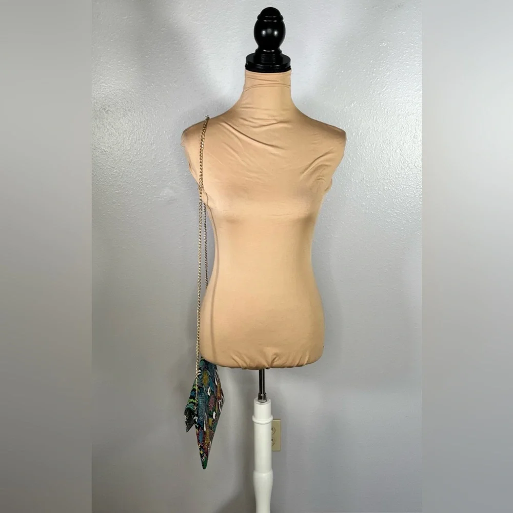 Multicolor color pop faux Snakeskin chain Crossbody Clutch Bag going out party - Picture 6 of 13